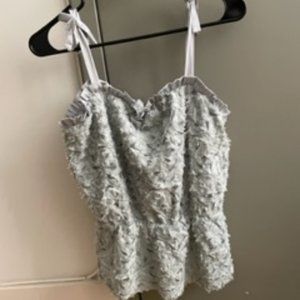 Ruffled grey tank